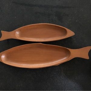 Vintage Wood Fish Plates